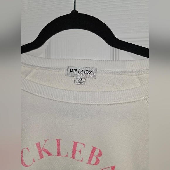 Wildfox Cream Sweatshirt with Pink Graphic - Picture 3 of 4